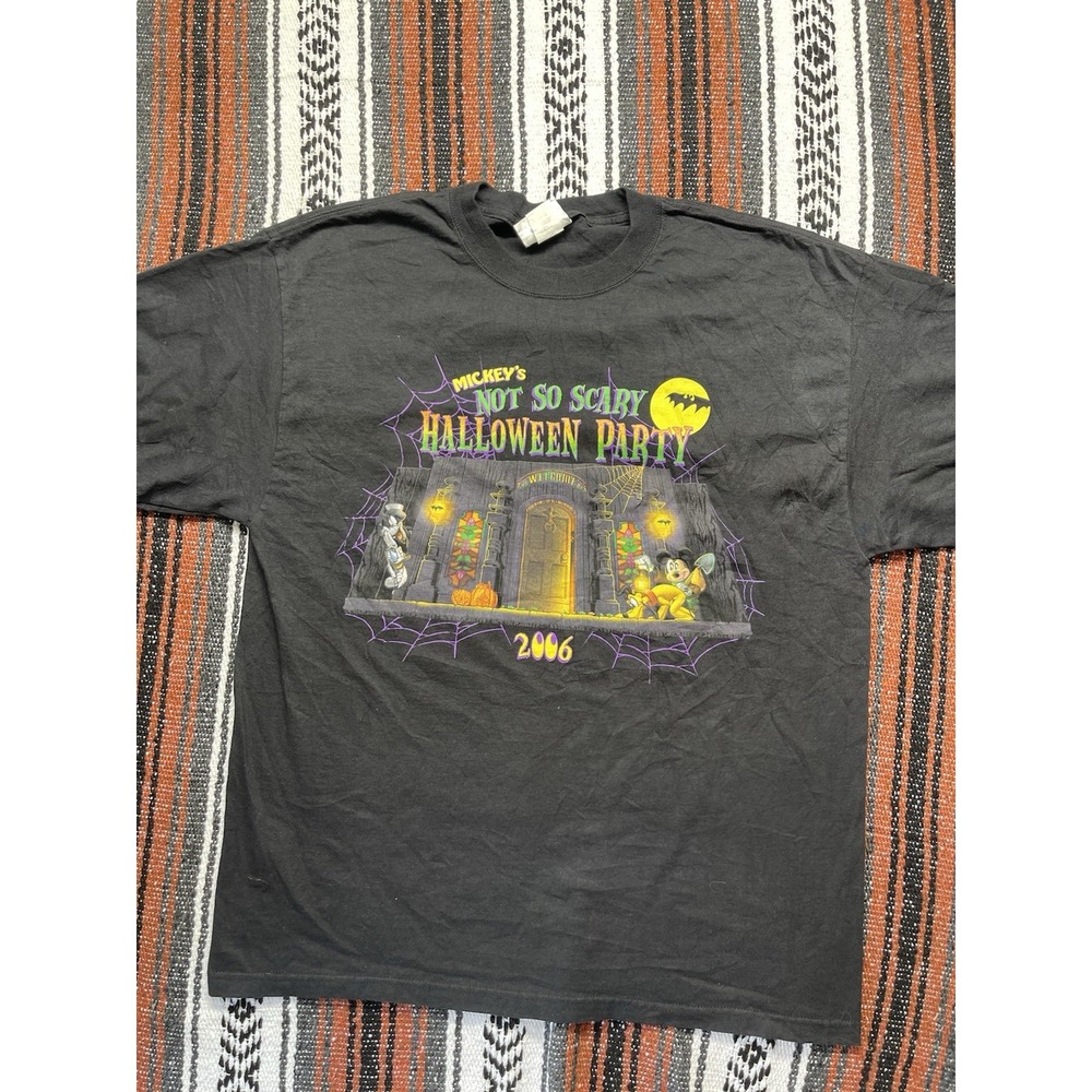Vintage Disney 2006 Mickey Not So Scary Halloween Party Shirt L WDW Made USA